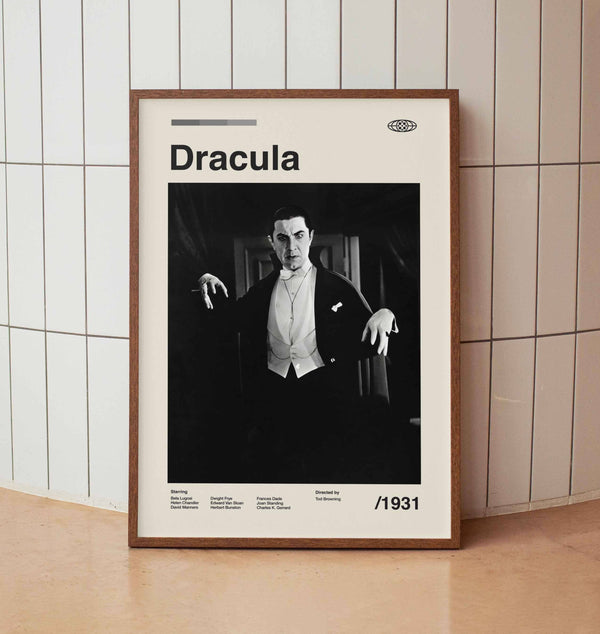 Dracula 1931 Wall Art Print - Bela Lugosi Vintage Film Poster  - Midcentury Art