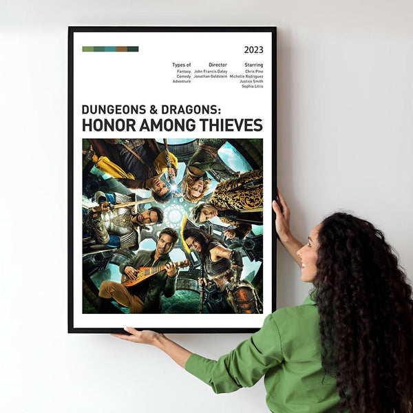 Dragons Honor Among Thieves Movie Poster  Minimalist  Midcentury Poster  Wall Art Print  Retro Movie Poster 1735353696