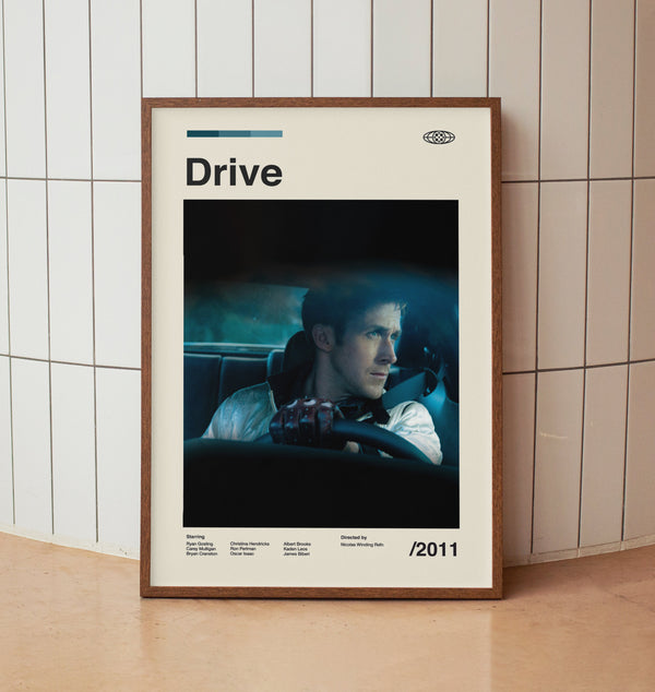 Drive 2011 Vintage Movie Poster - Ryan Gosling - Minimalist Midcentury Wall Art Print