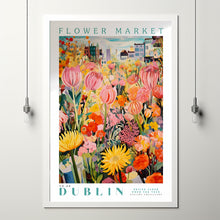 Dublin Flower Market Poster, Ireland Travel Art, Large Modern Poster, Botanical Wall Art, Colorful Wall Art, Floral Wall Art, Travel Poster 1