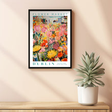 Dublin Flower Market Poster, Ireland Travel Art, Large Modern Poster, Botanical Wall Art, Colorful Wall Art, Floral Wall Art, Travel Poster 1