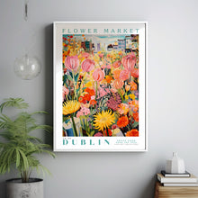 Dublin Flower Market Poster, Ireland Travel Art, Large Modern Poster, Botanical Wall Art, Colorful Wall Art, Floral Wall Art, Travel Poster 1