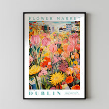 Dublin Flower Market Poster, Ireland Travel Art, Large Modern Poster, Botanical Wall Art, Colorful Wall Art, Floral Wall Art, Travel Poster 1