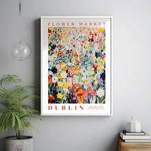 Dublin Flower Market Poster, Ireland Travel Art, Large Modern Poster, Botanical Wall Art, Colorful Wall Art, Floral Wall Art, Travel Poster