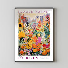 Dublin Flower Market Poster, Ireland Travel Art, Large Modern Poster, Botanical Wall Art, Colorful Wall Art, Floral Wall Art, Travel Poster
