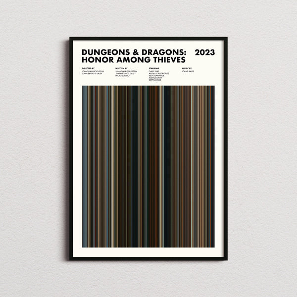 Dungeons and Dragons Honor Among Thieves Movie Barcode Print, Dungeons and Dragons Honor Among Thieves Print, Dungeons and Dragons Poster 1640916970