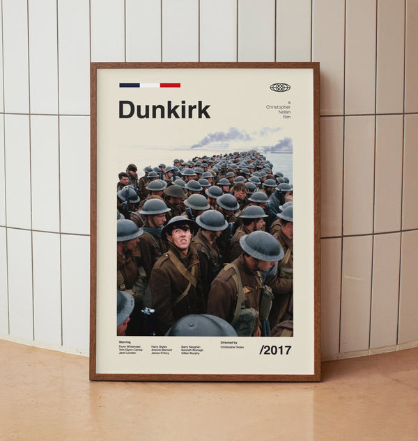 Dunkirk Vintage Movie Poster - Christopher Nolan - Minimalist Midcentury Wall Art Print 1564810613