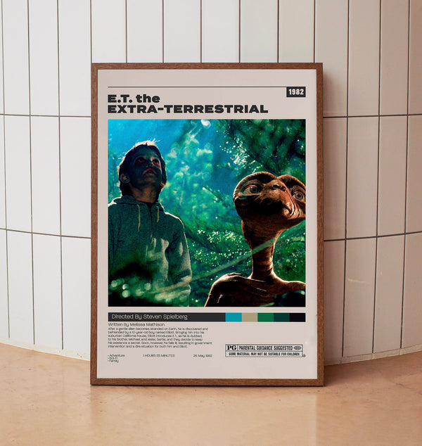 E.T. the Extra-Terrestrial, Steven Spielberg, Minimalist Movie Poster, Vintage Retro Art Print, Film Poster