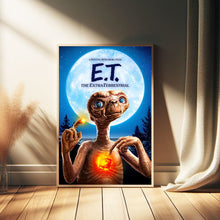 E.T. the Extra Terrestrial Movie Poster - Room Decor Wall Art - Canvas Fabric Print - Poster Gift 1527138724