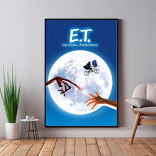 E.T. the Extra Terrestrial Movie Poster - Room Decor Wall Art - Canvas Fabric Print - Poster Gift 1654610605