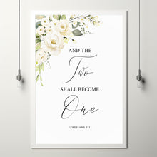 EPHESIANS 531 Two Shall Become One Bible Verse Poster, Christan Wall Art, Scripture Christian Wedding