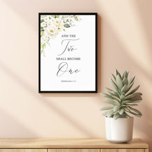 EPHESIANS 531 Two Shall Become One Bible Verse Poster, Christan Wall Art, Scripture Christian Wedding