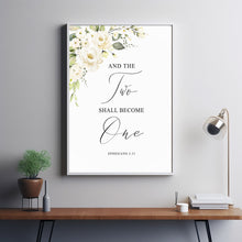 EPHESIANS 531 Two Shall Become One Bible Verse Poster, Christan Wall Art, Scripture Christian Wedding