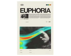 EUPHORIA Inspired Poster, Zendaya, Art Print - Helvetica, Mid-Century Modern, Black and white, Swiss, Poster 1196762315
