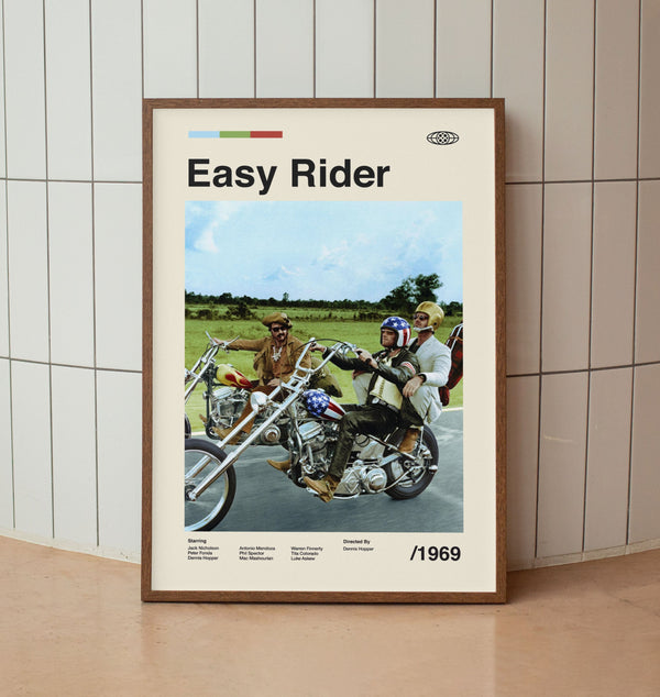 Easy Rider Wall Art Print - Jack Nicholson Peter Fonda Dennis Hopper Film Poster - American New Wave Cinema- Midcentury Art 1395249302
