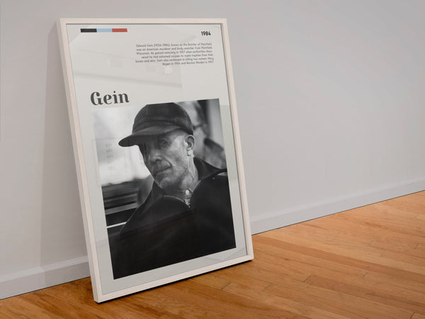 Ed Gein Poster Wall Art Serial Killer Edward Theodore Gein Butcher of Plainfield Ghoul Criminal Mugshot  Poster  Art Gift 1564803009