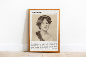 Edith Nesbit Wall Art Poster Poster Edith Nesbit Poet   Black White Poster  Poster  Art Gift 1702106313