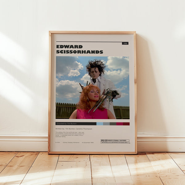Edward Scissorhands Poster, Johnny Depp Wall Art, Minimalist Wall Decor, Mid Century Design, Gift for Movie Buffs 1734154300