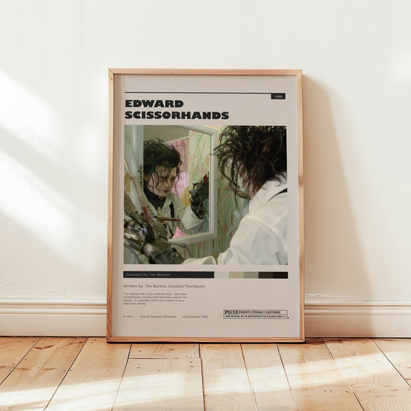 Edward Scissorhands Poster, Tim Burton Wall Art, Minimalist Wall Decor, Old Film Print, Gift for Movie Lovers 1748342053