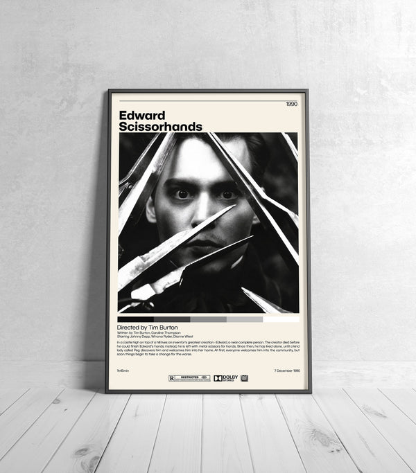 Edward Scissorhands  Tim Burton, Minimalist Movie Poster, Vintage Retro Art Print, Custom Poster, Wall Art Prin, Home Decor 992087330