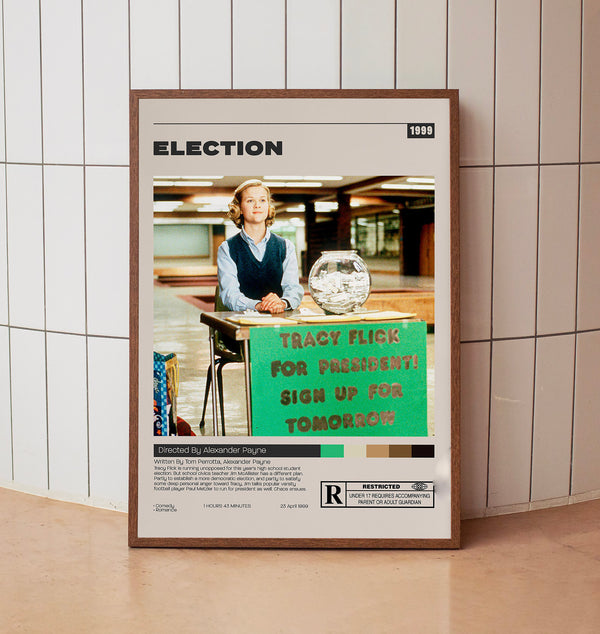 Election Poster, Alexander Payne, Minimalist Movie Poster, Vintage Retro Art
