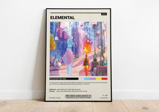 Elemental Movie Poster  Bernie  Wade  Ember  Elemental Print  Elemental  Elemental poster  Vintage Retro Art Print  Wall Art Print 1598532162