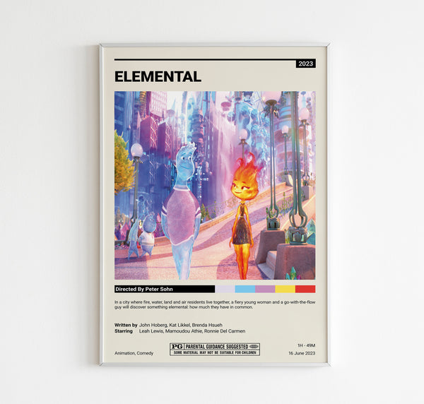 Elemental Movie Poster  Bernie  Wade  Ember  Elemental Print  Elemental  Elemental poster  Vintage Retro Art Print  Wall Art Print 1598532162