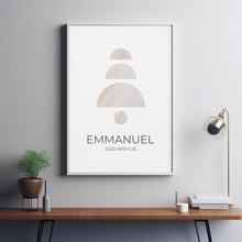 Emmanuel God with Us Boho Christian Christmas Poster Wall Art, Modern Christmas Tree Bible Verse Poster, Matthew 123 Print