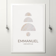 Emmanuel God with Us Boho Christian Christmas Poster Wall Art, Modern Christmas Tree Bible Verse Poster, Matthew 123 Print