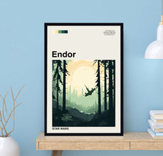 Endor Poster, Endor Print, Star Wars Poster, Movie Poster, Vintage Poster, Modern Art, Midcentury Poster, Film Poster, Wall Decor 1717480324
