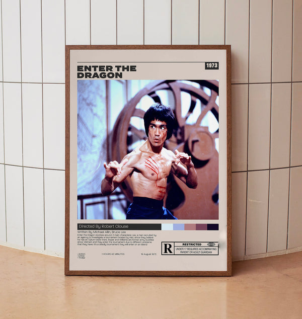 Enter the Dragon Poster, Robert Clouse, Minimalist Movie Poster