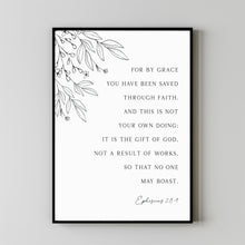 Ephesians 28-9 Bible Verse Poster, Christan Wall Art, Scripture Poster Minimalist Christian Home Decor