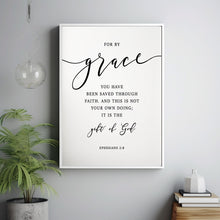 Ephesians 2:8 'By Grace Through Faith' Large Scripture Wall Art - Elegant Christian Gifts for Spiritual Inspiration