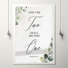 Ephesians 5:31 'Two Shall Become One' Bible Verse Christian Wedding Sign - Elegant Wedding Poster, Perfect Christian Gift