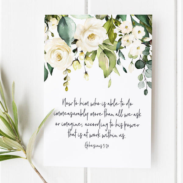 Ephesians 320 - Now to Him Who is Able to do Immeasurably More - Bible verse - Bible verse wall art - Bible verse print - Scripture art 1638666174