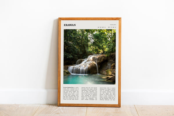 Erawan National Park Wall Art Poster Poster  Black White Erawan National Park Poster  Poster  Art Gift 1699730721