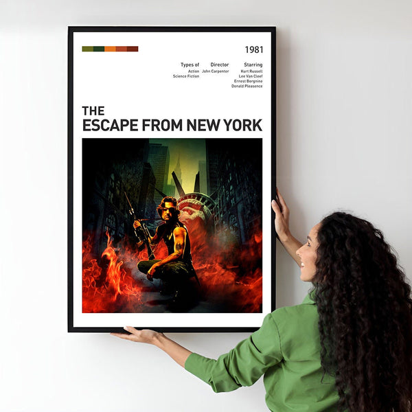 Escape from New Yorek Movie Poster  Minimalist  Midcentury Poster  Wall Art Print  Retro Movie Poster 1733510292