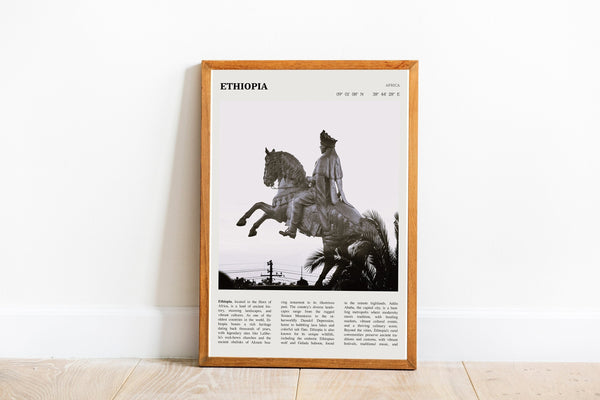 Ethiopia Wall Art Poster Poster  Federal Democratic Republic of Ethiopia Black White Poster  Poster  Art Gift 1684333484