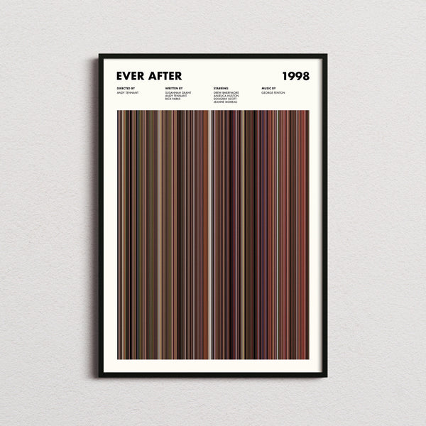 Ever After Movie Barcode Print, Ever After Print, Ever After Poster, Ever After Wall Art, Ever After Frames Print, Movie Buff Gift 1617467524