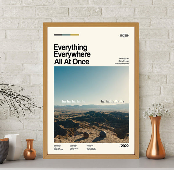 Everything Everywhere All At Once Poster, Midcentury Poster, Minimalist Poster, Vintage Art Print, Wall Decor, High Quality, Wall Decor