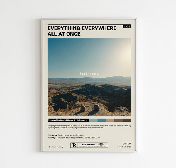 Everything Everywhere All at Once Poster  eeaao  Just be a rock Poster  Vintage Retro Art Print  3 Types  Wall Art Print  Home Decor 1585273434