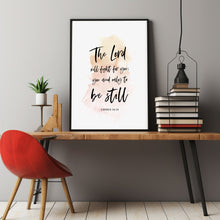 Exodus 14:14 'Be Still' Bible Verse Wall Art - Inspirational Scripture Poster for Peace and Trust