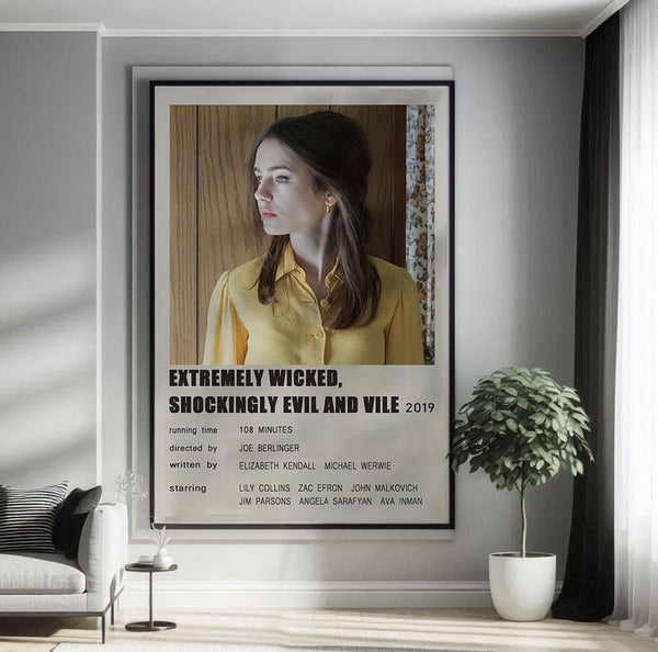 Extremely Wicked, Shockingly Evil and Vile (2019) Movie Poster Canvas Poster Minimalist Poster Art Print Gifts for Lover Mural Painting 1807681451