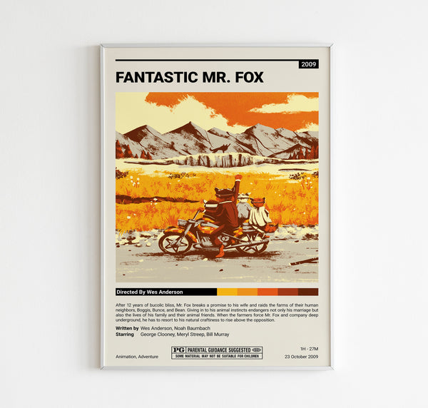 Fantastic Mr Fox Movie Poster  Wes Anderson, Minimalist Movie Poster, Vintage Retro Art Print, Custom Poster, Wall Art Prin, Home Decor 1630088729