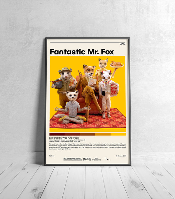 Fantastic Mr Fox  JWes Anderson, Minimalist Movie Poster, Vintage Retro Art Print, Custom Poster, Wall Art Prin, Home Decor 1006049527