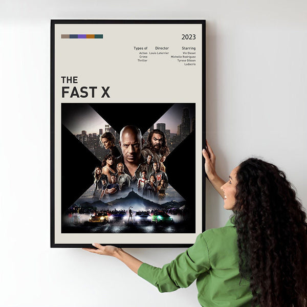 Fast X Movie Poster  Minimalist  Midcentury Poster  Wall Art Print  Retro Movie Poster 1749037613 - Copy