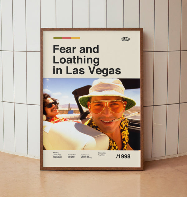 Fear and Loathing in Las Vegas Vintage Movie Poster - Johnny Depp - Minimalist Midcentury Wall Art Print 1464284794