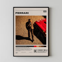 Ferrari Poster, Michael Man, Minimalist Movie Poster, Vintage Retro Art