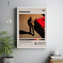 Ferrari Poster, Michael Man, Minimalist Movie Poster, Vintage Retro Art