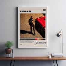 Ferrari Poster, Michael Man, Minimalist Movie Poster, Vintage Retro Art